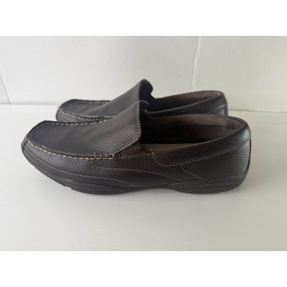 Perry Ellis America Soho Loafers Mens 13 Black Leather Slip On Moc Toe Shoes